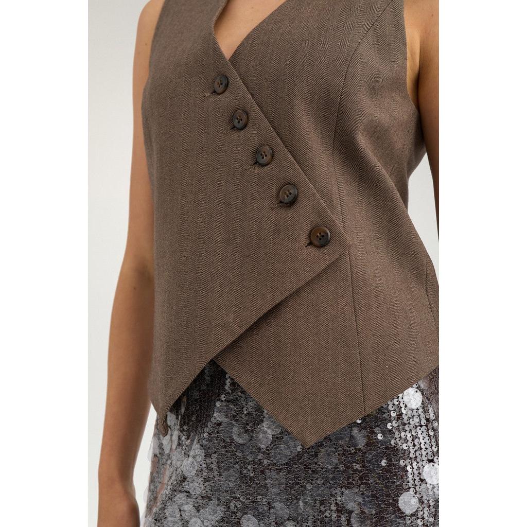 Nümph Nulippa Waistcoat – Chocolate Plum-Nümph-Minlillebutik.dk