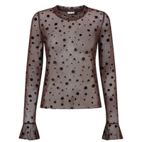Nümph Nuevita LS Mesh Blouse – Chocolate Plum-Nümph-Minlillebutik.dk
