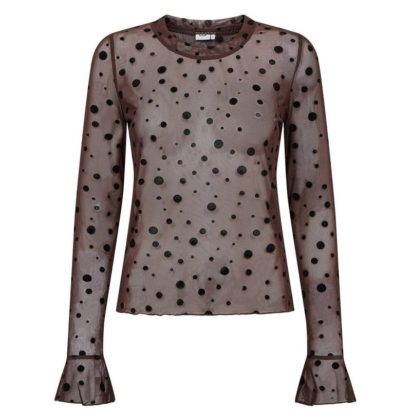 Nümph Nuevita LS Mesh Blouse – Chocolate Plum-Nümph-Minlillebutik.dk