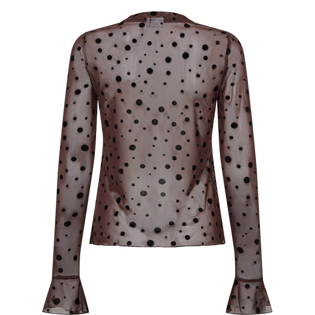 Nümph Nuevita LS Mesh Blouse – Chocolate Plum-Nümph-Minlillebutik.dk