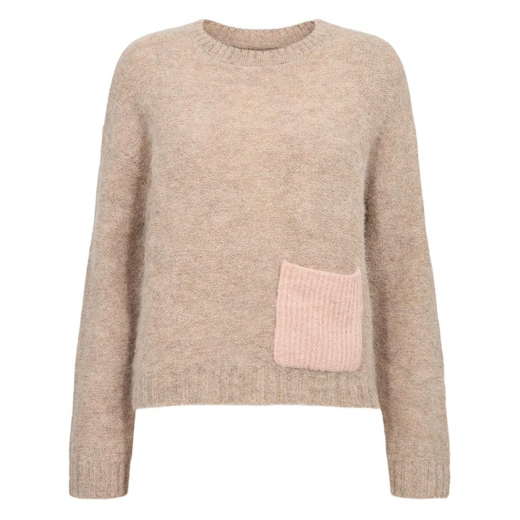 Nümph Nusalia Pullover – Sesame Melange-Nümph-Minlillebutik.dk