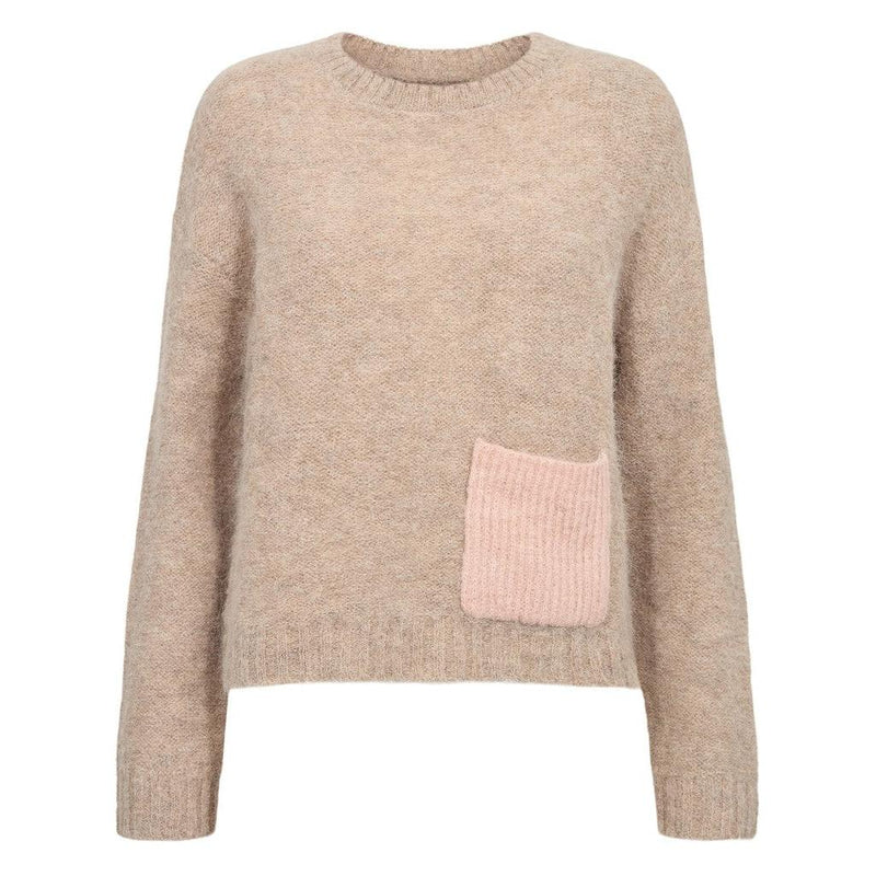 Nümph Nusalia Pullover – Sesame Melange-Nümph-Minlillebutik.dk