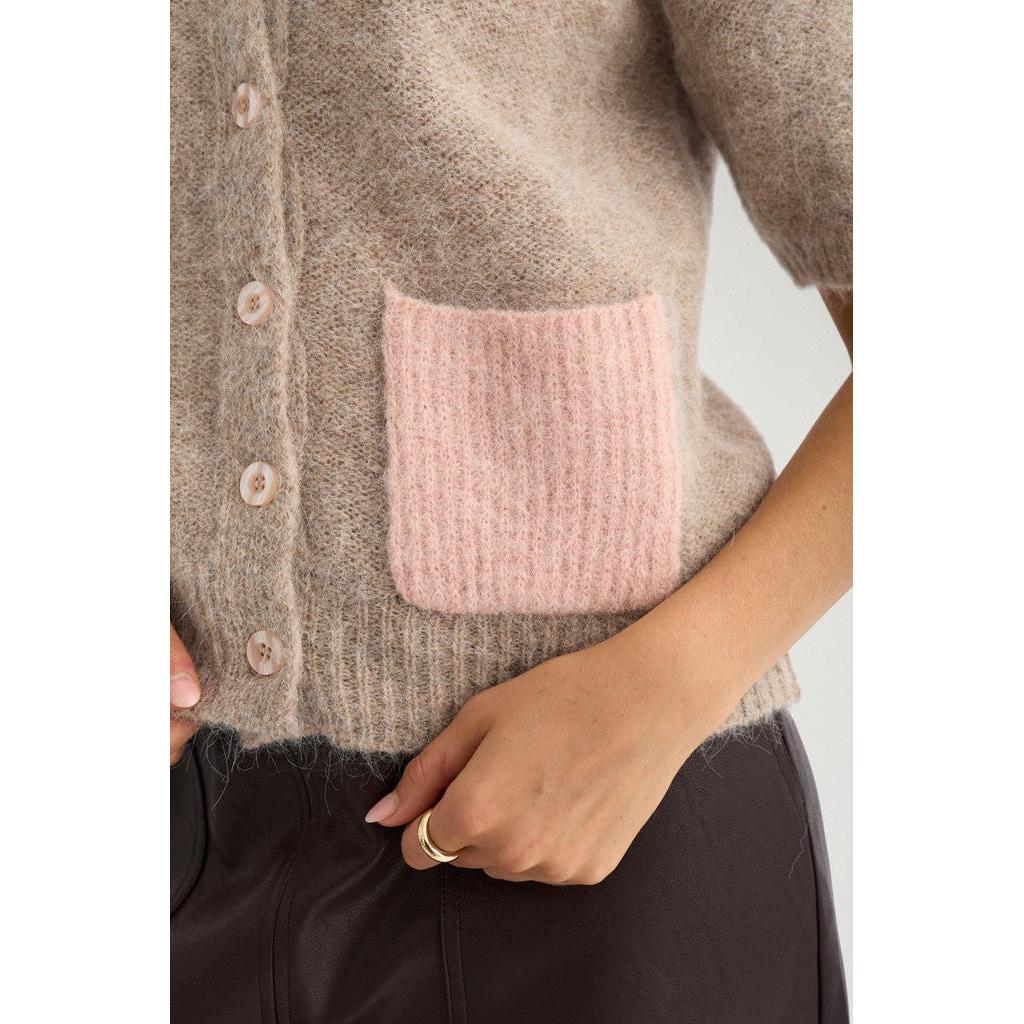 Nümph Nusalia Cardigan – Sesame Melange-Nümph-Minlillebutik.dk