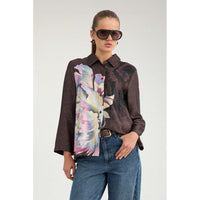 Nümph Nucrisa Boxy Shirt – Black Coffee-Nümph-Minlillebutik.dk