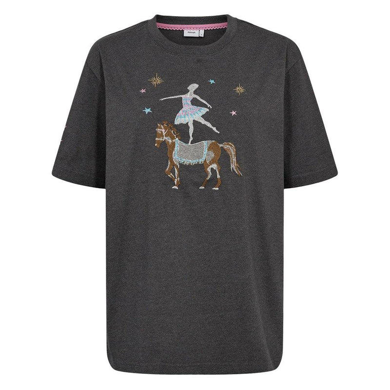 Nümph, Nuprima Oversize T-Shirt, Dark Grey Melange-Nümph-Minlillebutik.dk