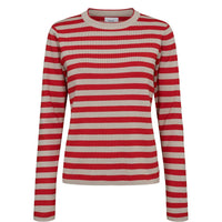 Nümph, Nustripy Pullover, Fiery Red-Nümph-Minlillebutik.dk