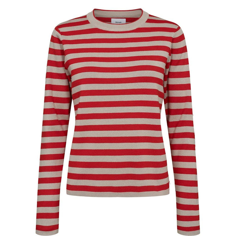 Nümph, Nustripy Pullover, Fiery Red-Nümph-Minlillebutik.dk