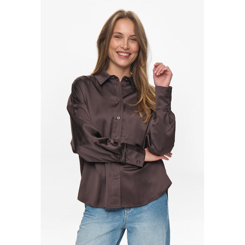 Nümph, Nusatti Shirt, Black Coffee-Nümph-Minlillebutik.dk