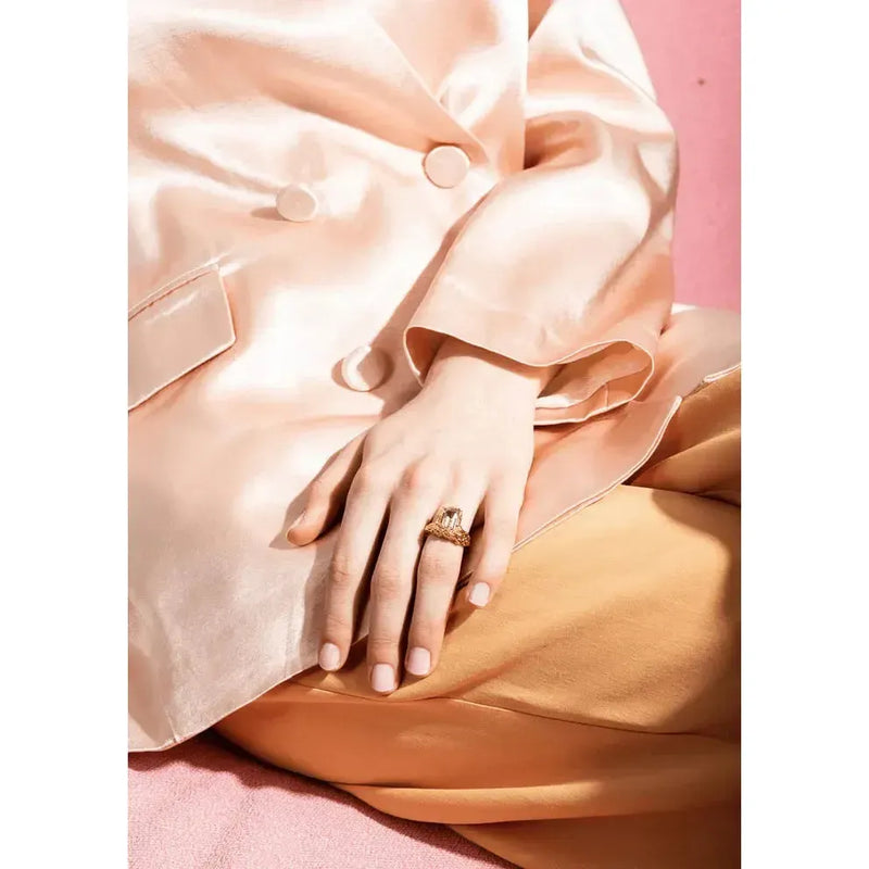 House of Vincent, Paragon Gauze Ring, Grøn ametyst, Forgyldt-House of Vincent-Minlillebutik.dk