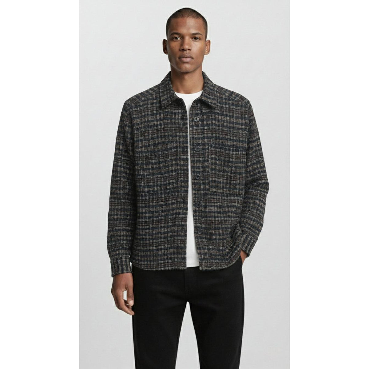 Plenum Studio, Latix New Checke Overshirt, Brown-Plenum Studio-Minlillebutik.dk