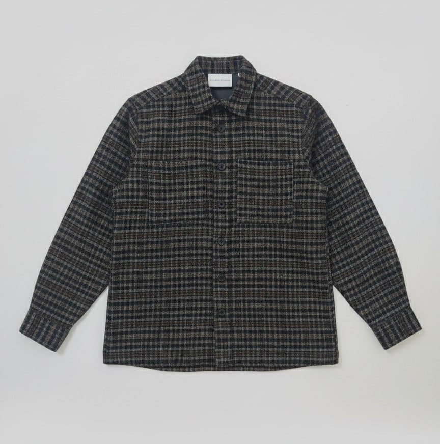 Plenum Studio, Latix New Checke Overshirt, Brown