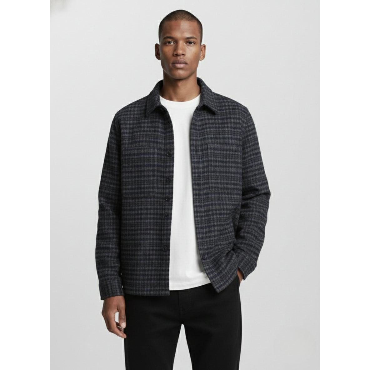 Plenum Studio, Latix New Checked Overshirt, Navy-Plenum Studio-Minlillebutik.dk