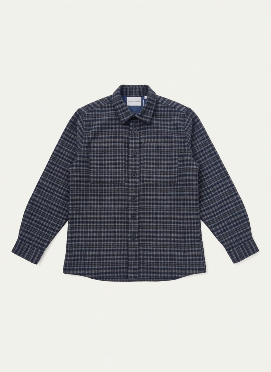 Plenum Studio, Latix New Checked Overshirt, Navy