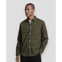 Plenum Studio Lars Core Checked Flannel Shirt, Green Check