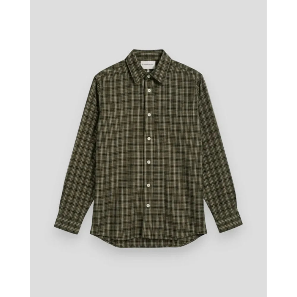 Plenum Studio Lars Core Checked Flannel Shirt, Green Check