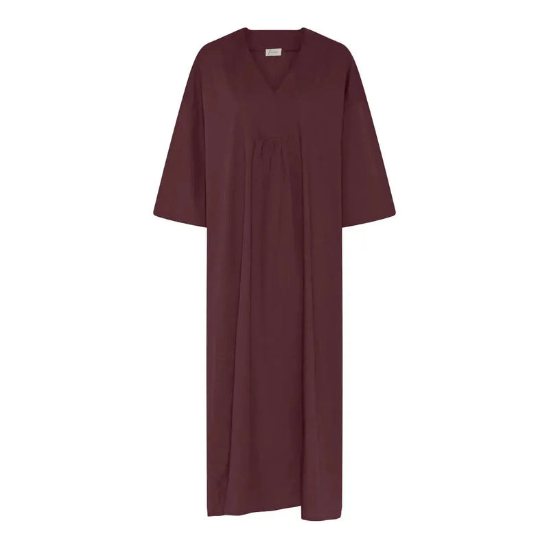 Frau, Palma Long Dress, Red Mahogany-Frau-Minlillebutik.dk