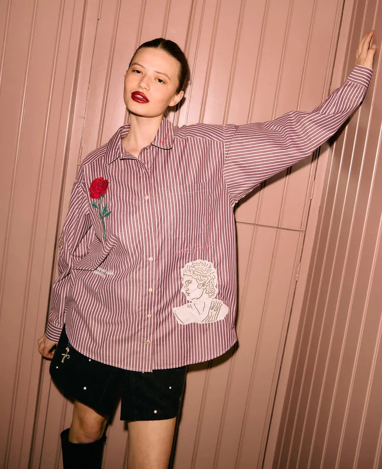 Sissel Edelbo, Pil Shirt – Purple Stripes