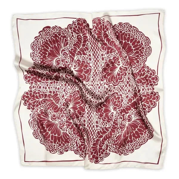 Sneaky Fox, Lacey Silk Scarf, Plum Mahogany-MP Strømper-Minlillebutik.dk
