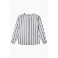 Mads Nørgaard, Poplinda Dana Shirt, Shadow Pinstripe/Winery-Mads Nørgaard - Dame-Minlillebutik.dk