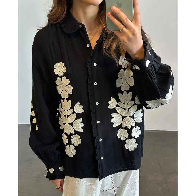 Sissel Edelbo, Rae Shirt, Black-Sissel Edelbo-Minlillebutik.dk