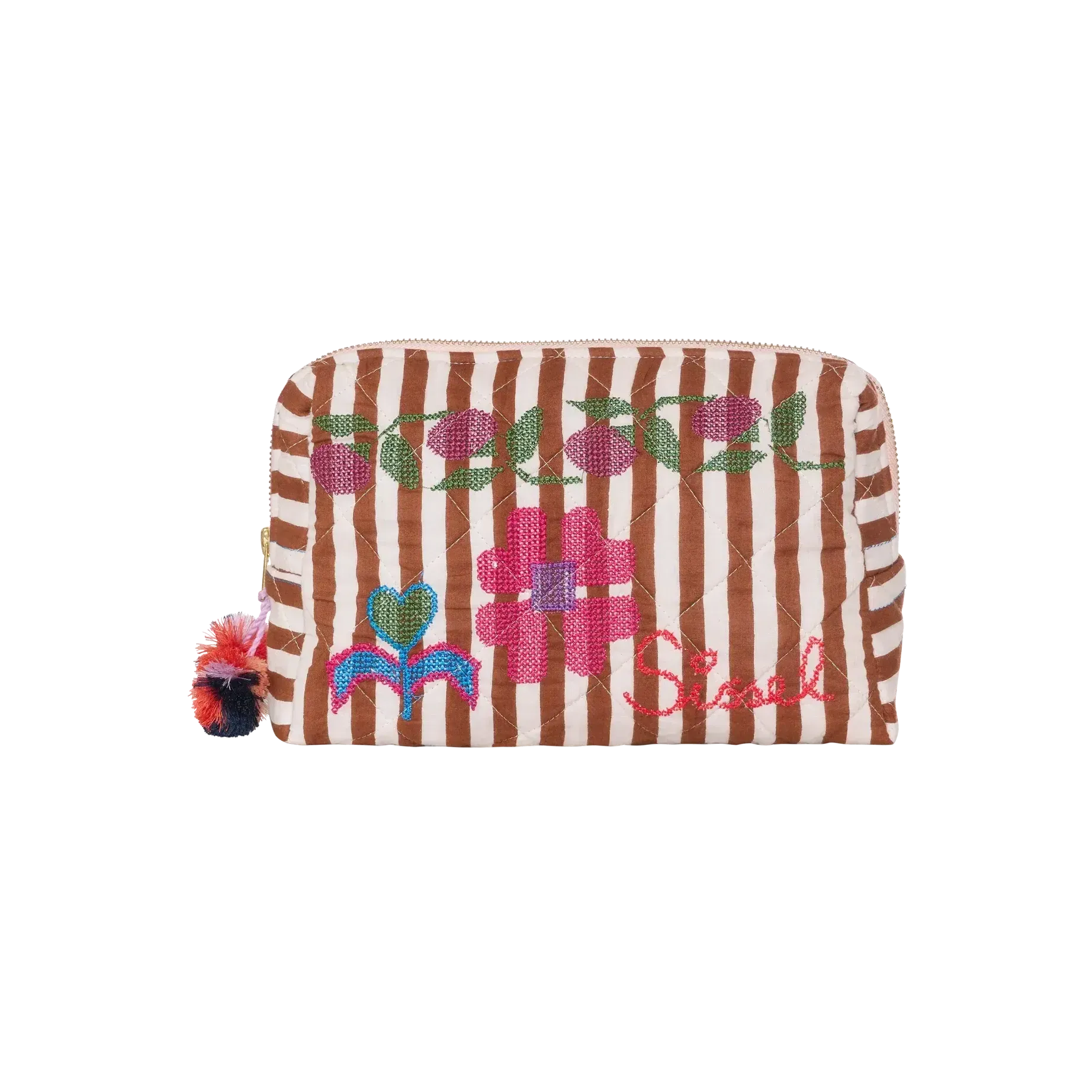 Sissel Edelbo, Rosea cosmetic bag, Brown Stripes-Sissel Edelbo-Minlillebutik.dk