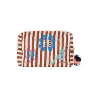 Sissel Edelbo, Rosea cosmetic bag, Brown Stripes-Sissel Edelbo-Minlillebutik.dk