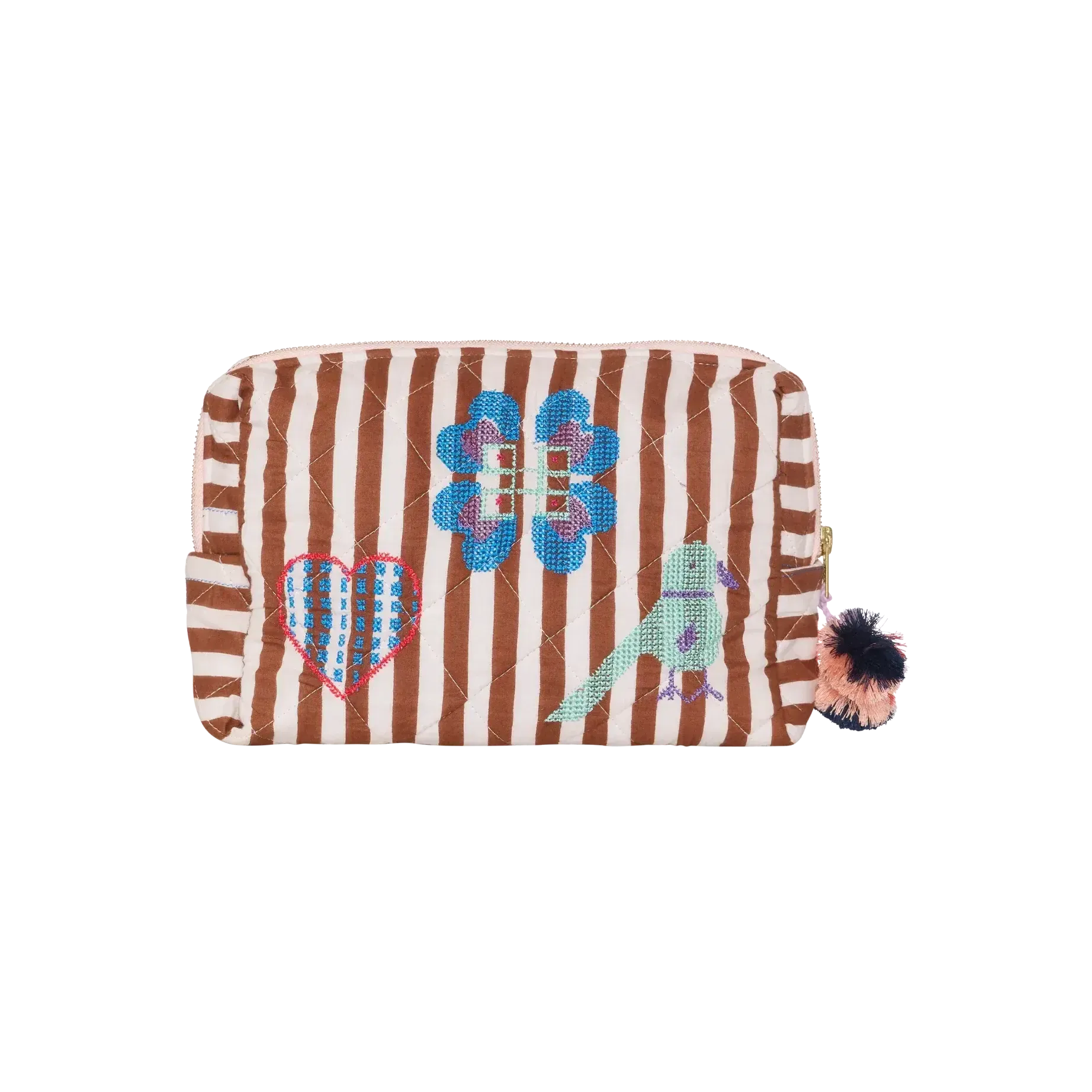 Sissel Edelbo, Rosea cosmetic bag, Brown Stripes-Sissel Edelbo-Minlillebutik.dk