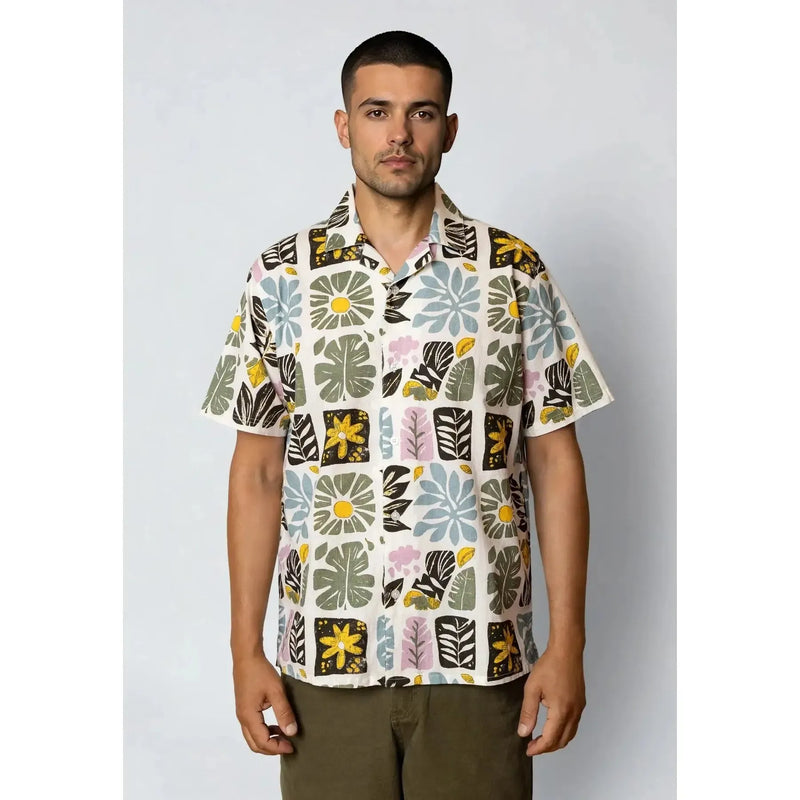 Fat Moose, Sea Cotton/Linen S/S Shirt, Ecru-Fat Moose-Minlillebutik.dk