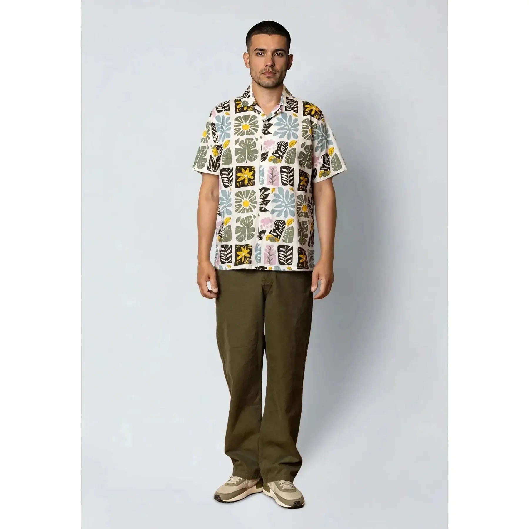 Fat Moose, Sea Cotton/Linen S/S Shirt, Ecru-Fat Moose-Minlillebutik.dk