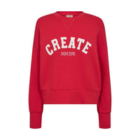 Mos Mosh, MMCelli O-LS Sweatshirt, Chinese Red-Mos Mosh-Minlillebutik.dk