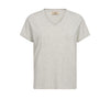 Mos Mosh, MMSienna V-SS Tee, Ecru-Mos Mosh-Minlillebutik.dk