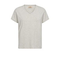 Mos Mosh, MMSienna V-SS Tee, Ecru-Mos Mosh-Minlillebutik.dk