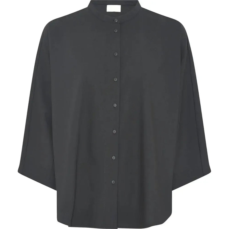 Frau, Seoul Short Light Wool Shirt, Black-Frau-Minlillebutik.dk