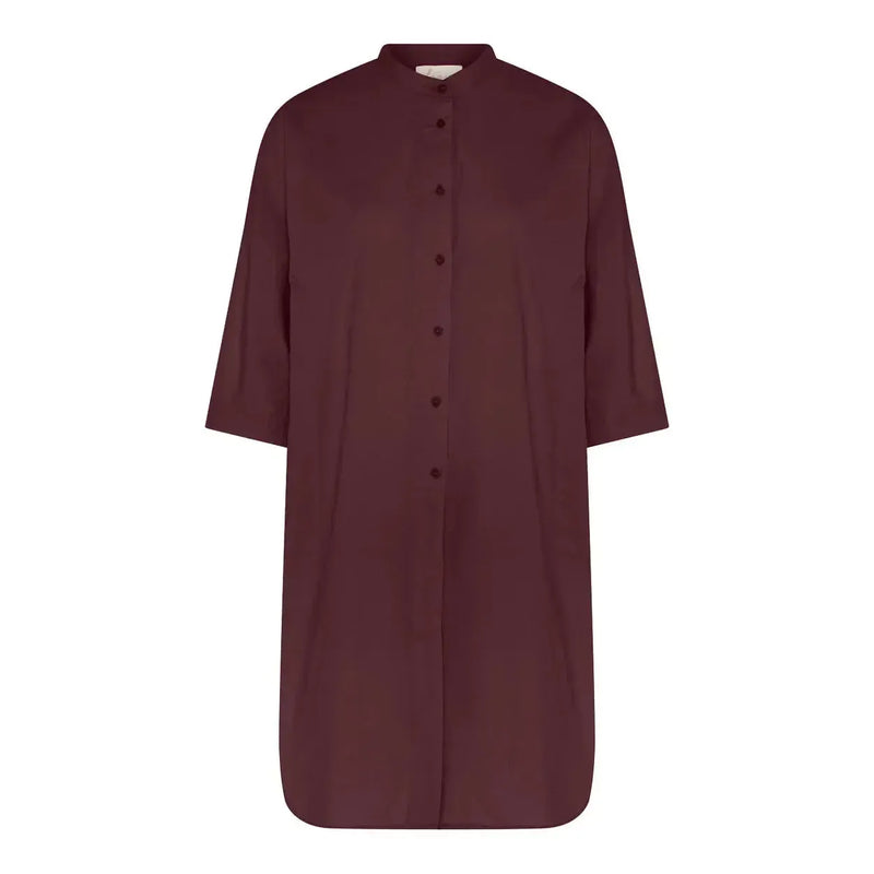 Frau, Seoul 2/4 long shirt, Red Mahogany-Frau-Minlillebutik.dk