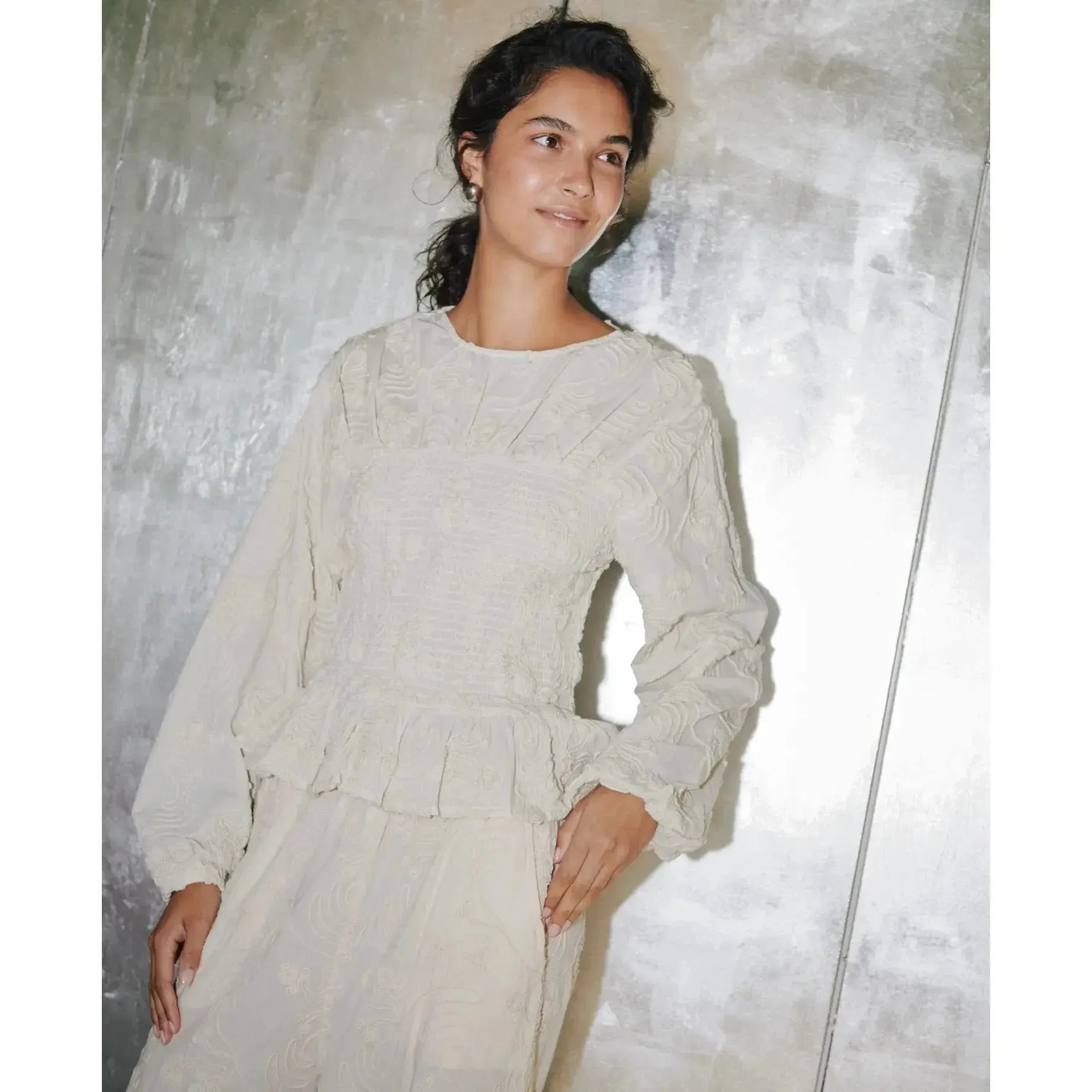 Sissel Edelbo, Iluna Top, Leftover Fabric, Champagne-Sissel Edelbo-Minlillebutik.dk