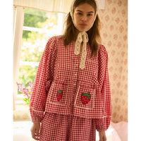 Sissel Edelbo, Bobbie Top, Red Checks-Sissel Edelbo-Minlillebutik.dk