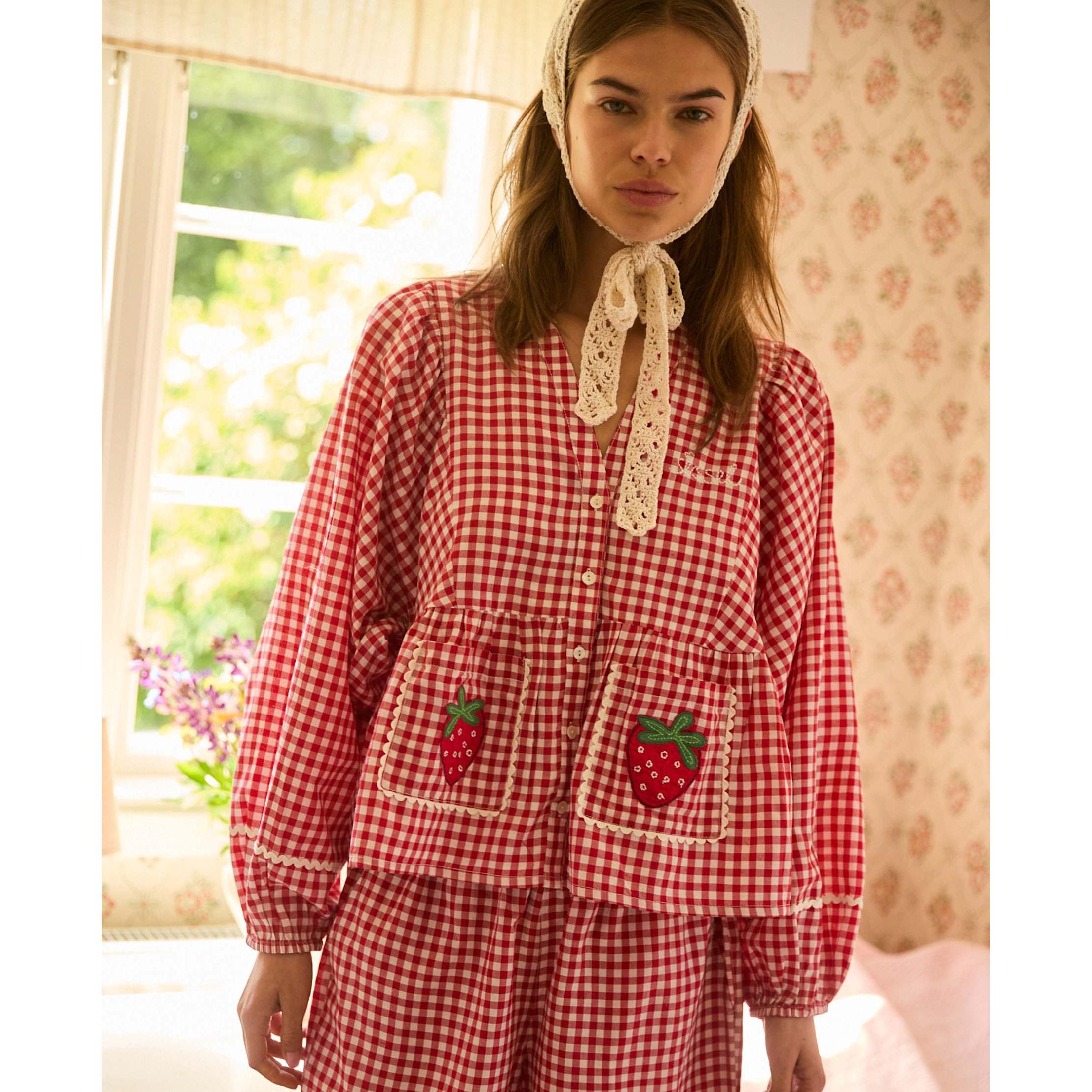 Sissel Edelbo, Bobbie Top, Red Checks-Sissel Edelbo-Minlillebutik.dk