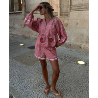 Sissel Edelbo, Bobbie Top, Red Checks-Sissel Edelbo-Minlillebutik.dk