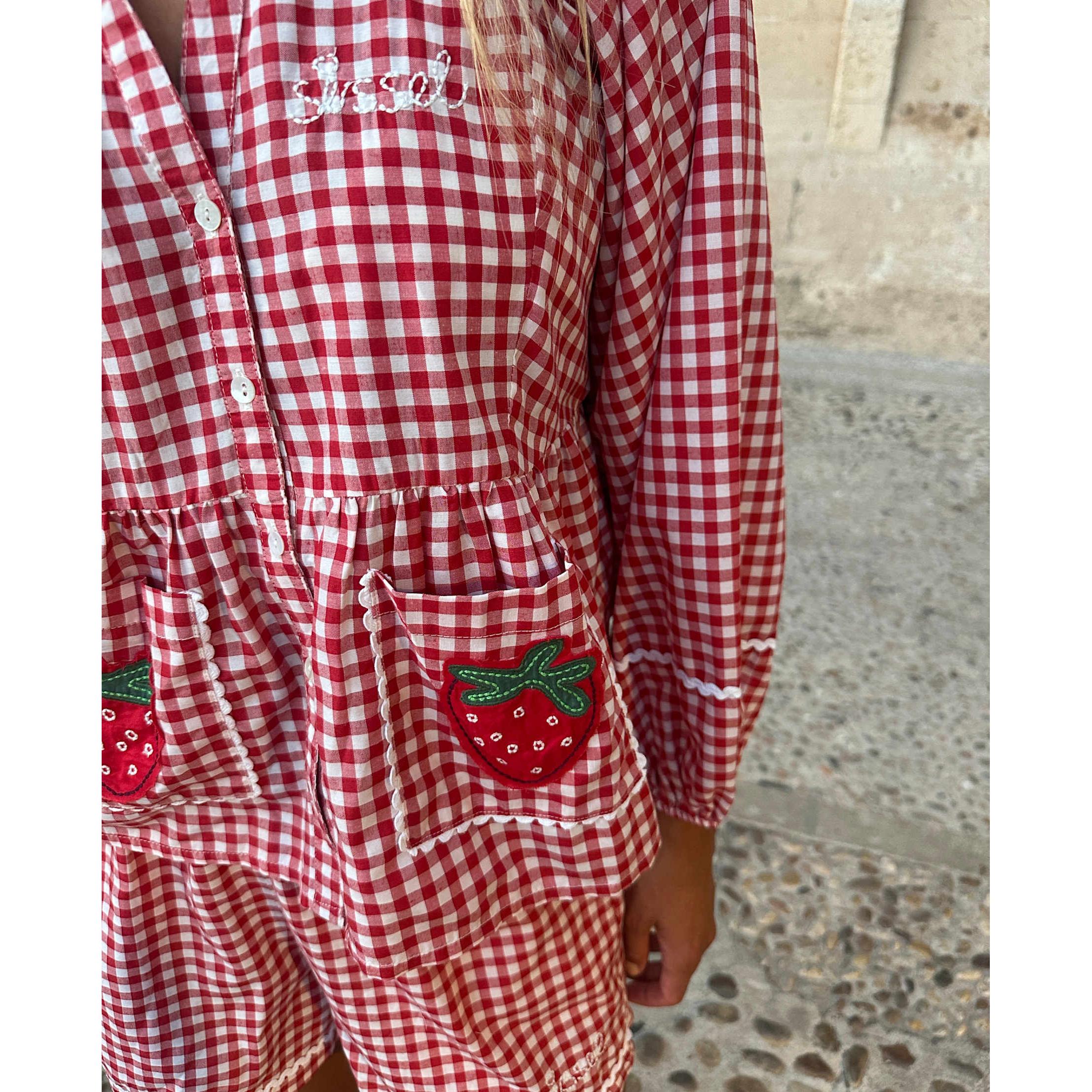 Sissel Edelbo, Bobbie Top, Red Checks-Sissel Edelbo-Minlillebutik.dk