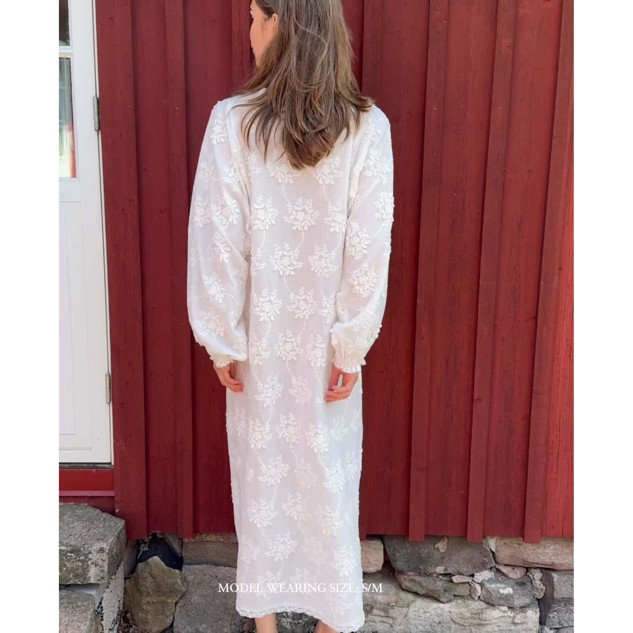 Sissel Edelbo, Delphine Dress, Off White-Sissel Edelbo-Minlillebutik.dk