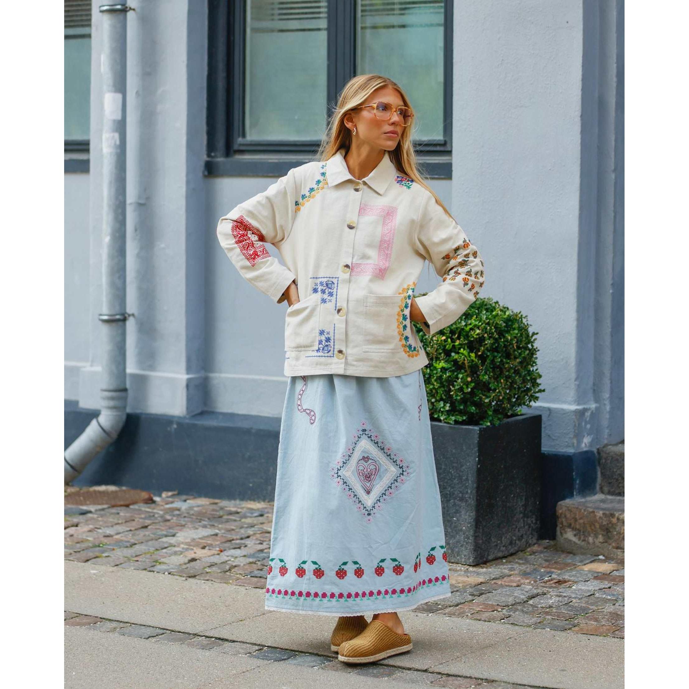 Sissel Edelbo, Louise Skirt, Baby Blue-Sissel Edelbo-Minlillebutik.dk