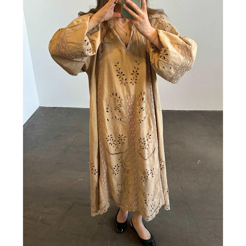 Sissel Edelbo, Mila Dress, Beige-Sissel Edelbo-Minlillebutik.dk