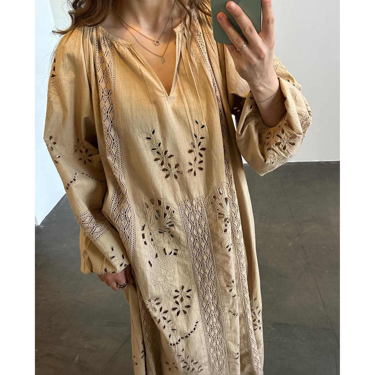 Sissel Edelbo, Mila Dress, Beige-Sissel Edelbo-Minlillebutik.dk