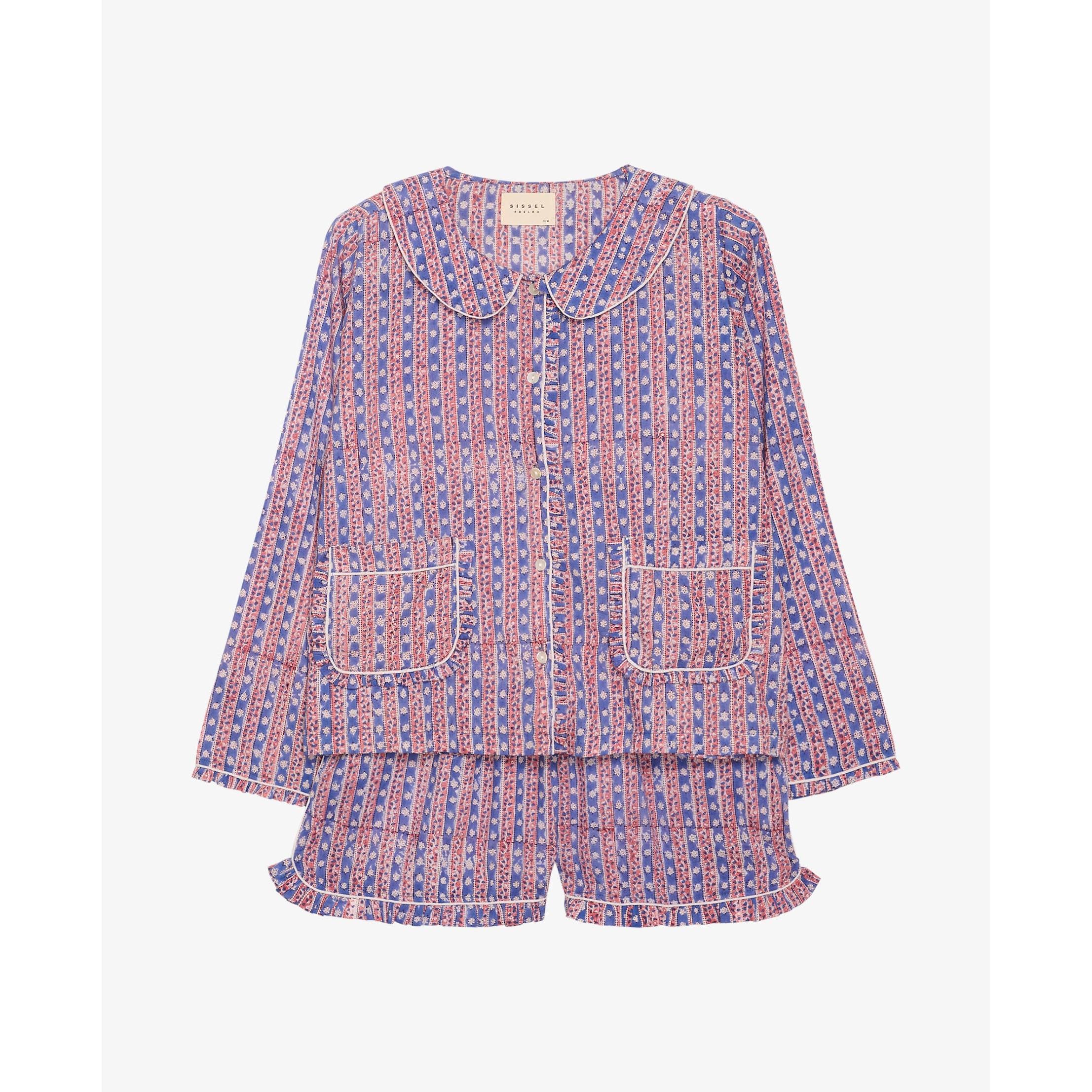 Sissel Edelbo, Nuvena Pyjamas Set, Blue Stripes-Sissel Edelbo-Minlillebutik.dk