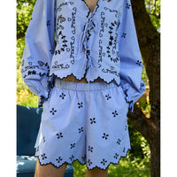Sissel Edelbo, Tone Shorts, Blue Chambray-Sissel Edelbo-Minlillebutik.dk