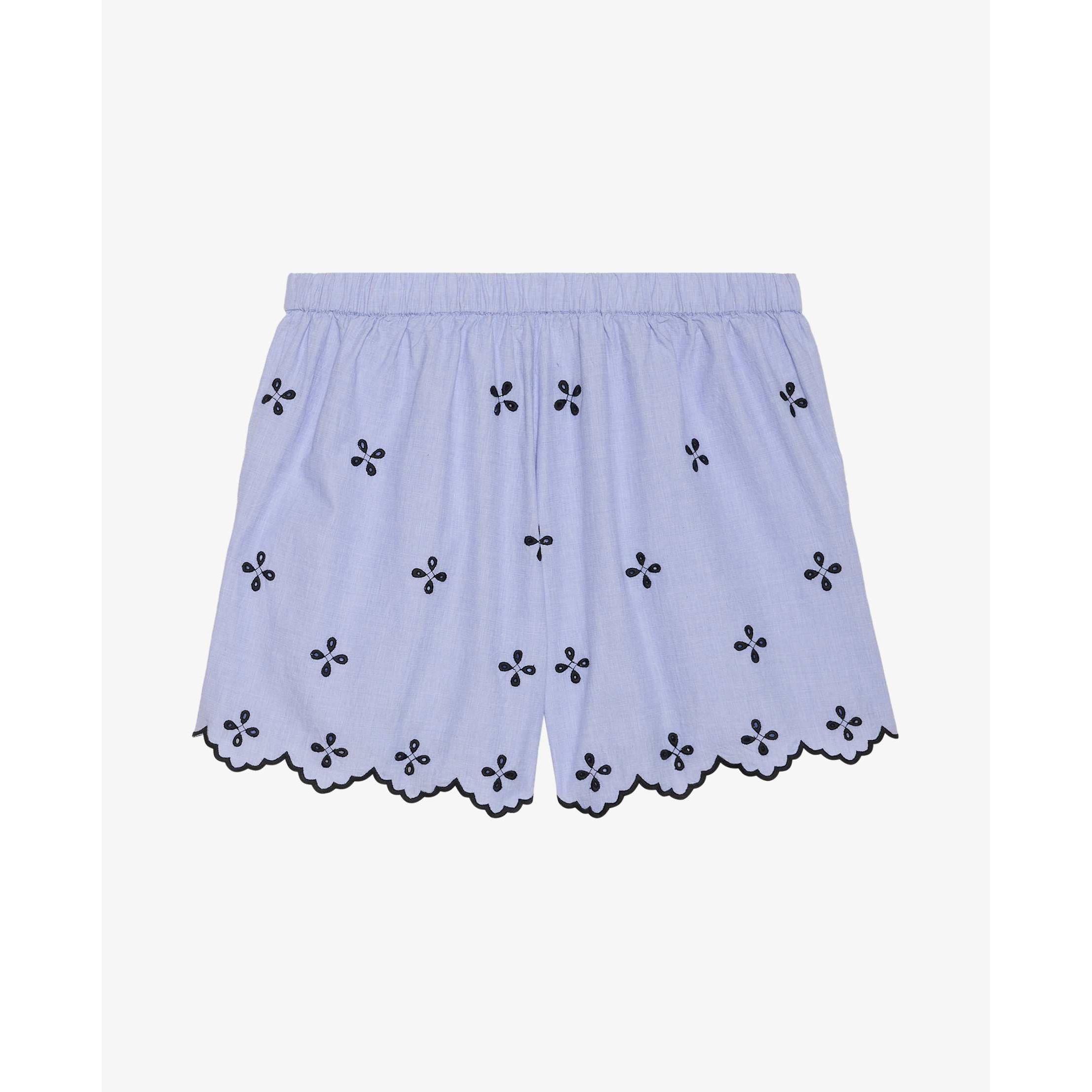 Sissel Edelbo, Tone Shorts, Blue Chambray-Sissel Edelbo-Minlillebutik.dk