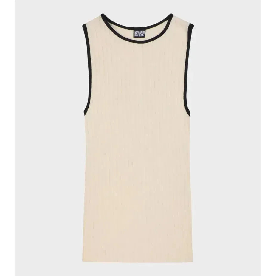 Nørgaard Paa Strøget, Tank Top Kontrast, Black/Ecru, One Size-Nørgaard paa Strøget-Minlillebutik.dk