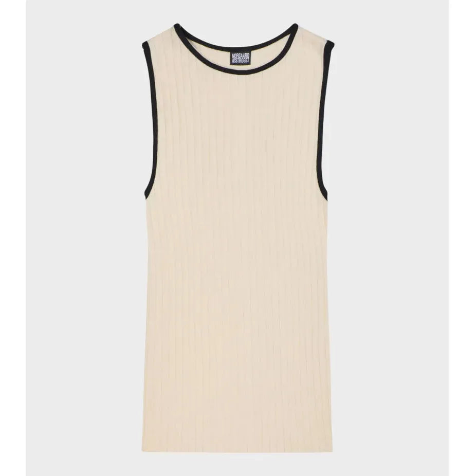 Nørgaard Paa Strøget, Tank Top Kontrast, Black/Ecru, One Size