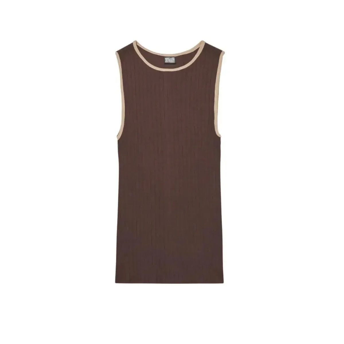 Nørgaard Paa Strøget, Tank Top Kontrast, Brown/Camel, One Size-Nørgaard paa Strøget-Minlillebutik.dk