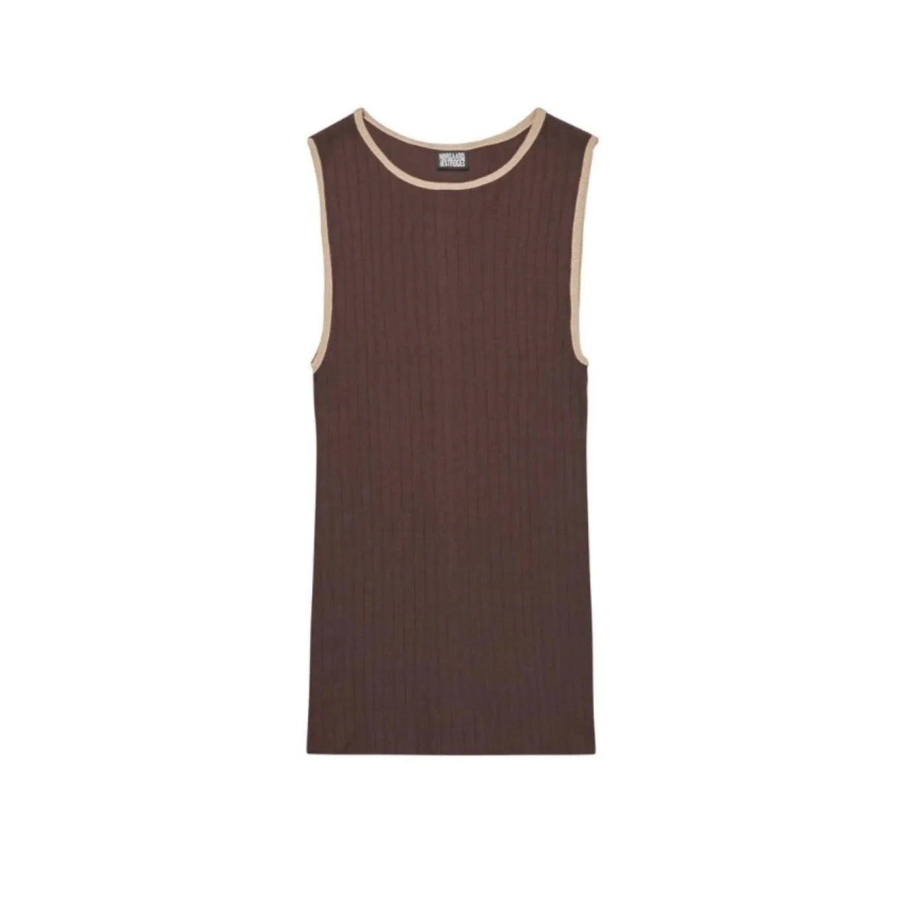 Nørgaard Paa Strøget, Tank Top Kontrast, Brown/Camel, One Size
